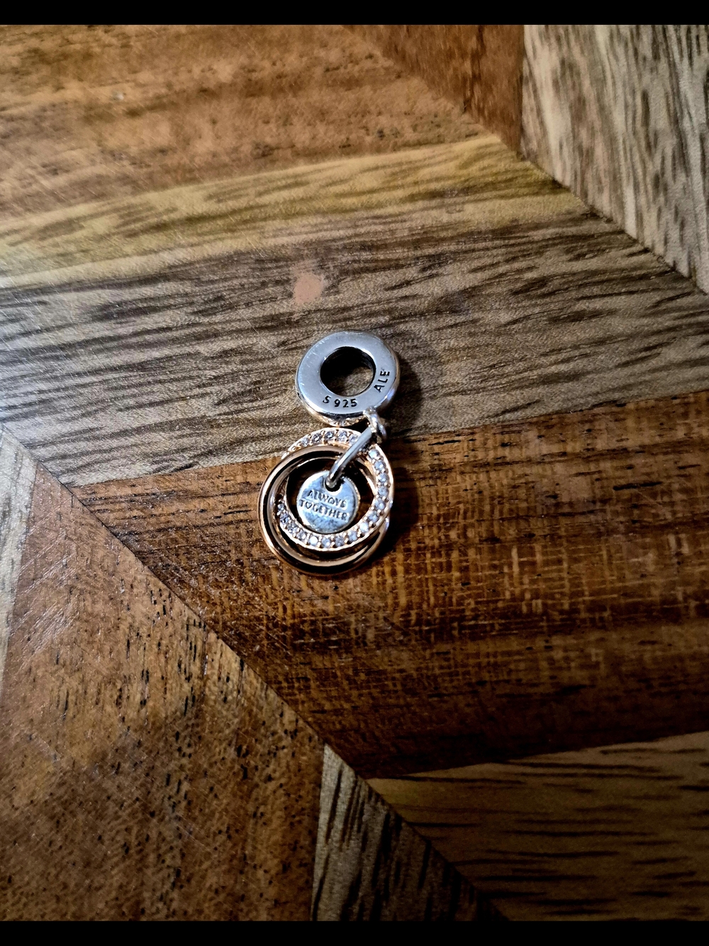 Pandora Rose Gold & Silver 'Always Together' Interlocking Dangle Charm